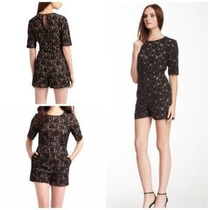 BCBGMAXAZRIA haile lace romper black size Small